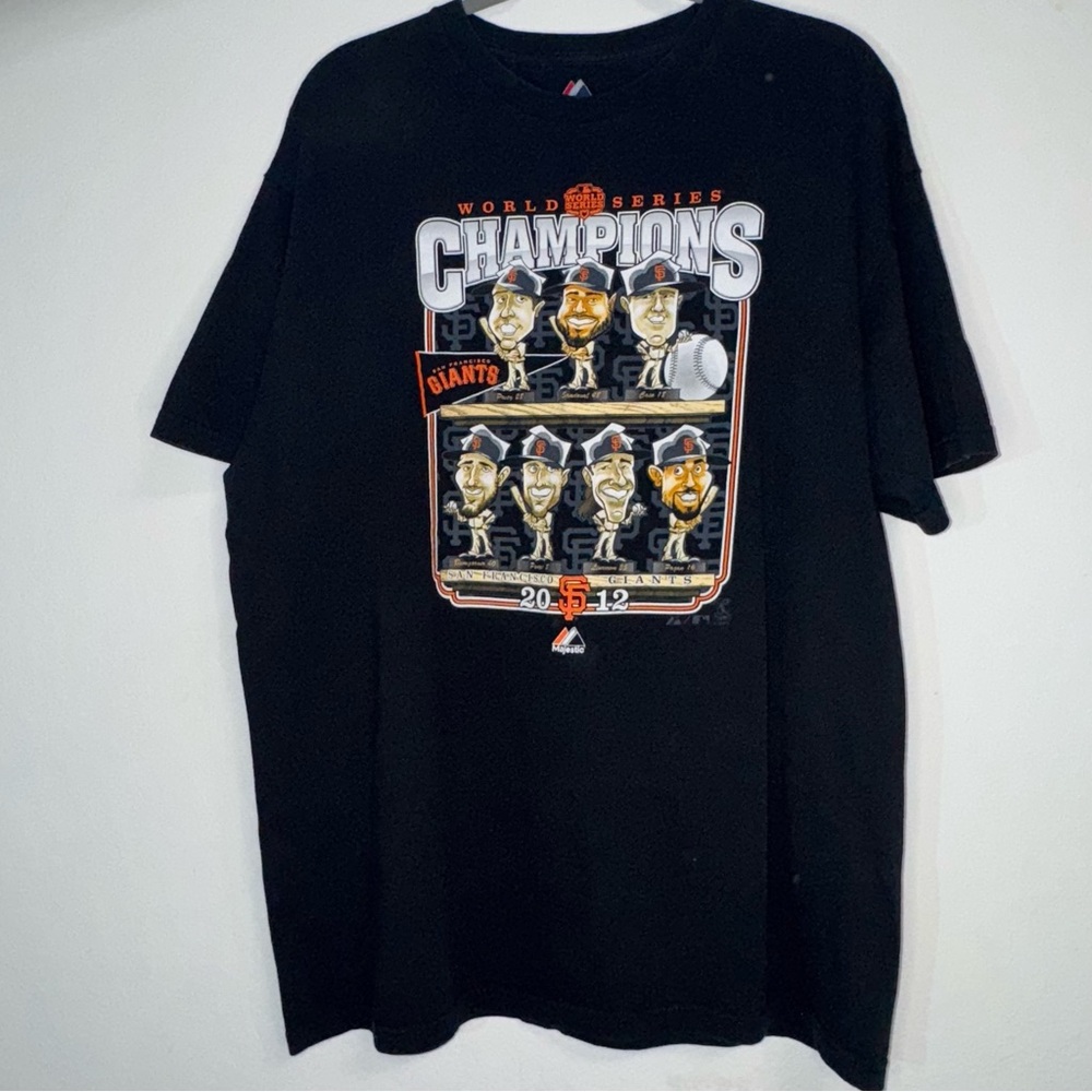 Majestic San Francisco Giants XL Shirt 2012 World Series Vintage Posey Lincecum